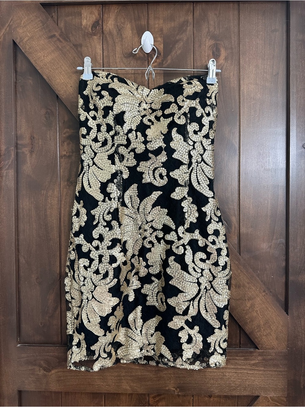 Gianni Bini Black & Gold Sequin Mini Skirt